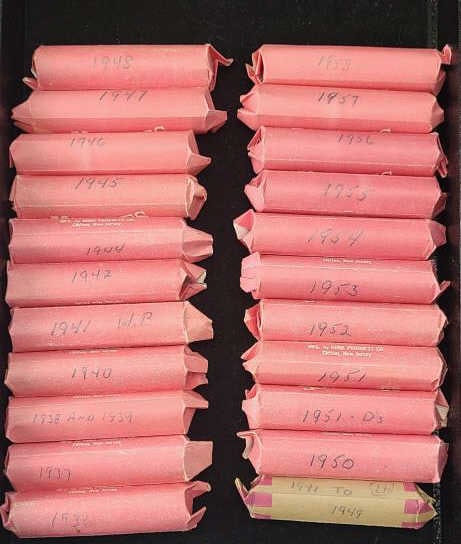 22 Rolls (1,100) Circulated Lincoln Wheat Pennies (1 of 5)