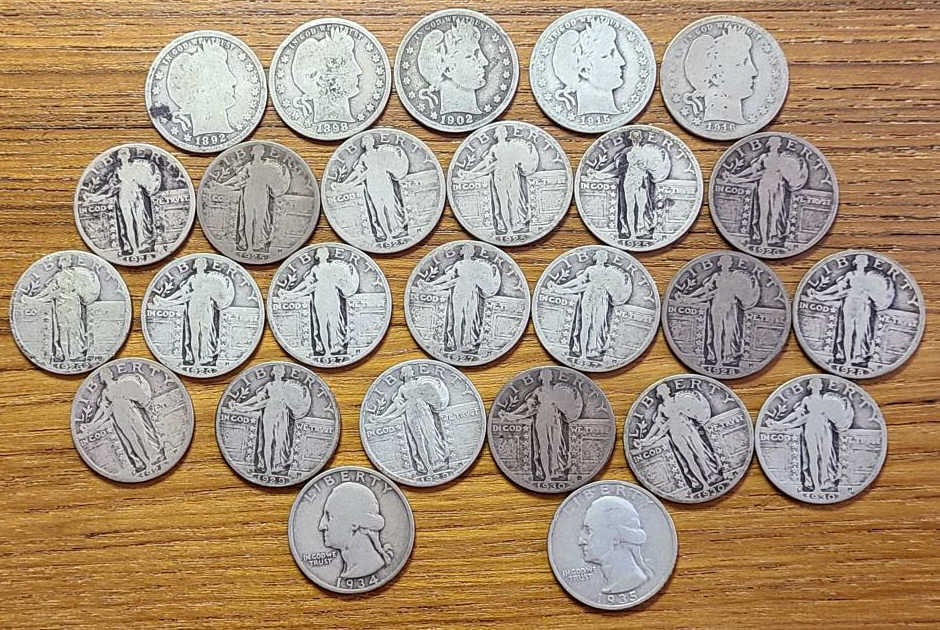 26 pcs U.S. Silver Quarters 1892 - 1935 (1 of 9)