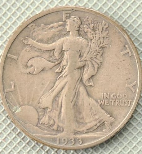 1933 S Walking Liberty U.S. Half Dollar Coin (1 of 2)