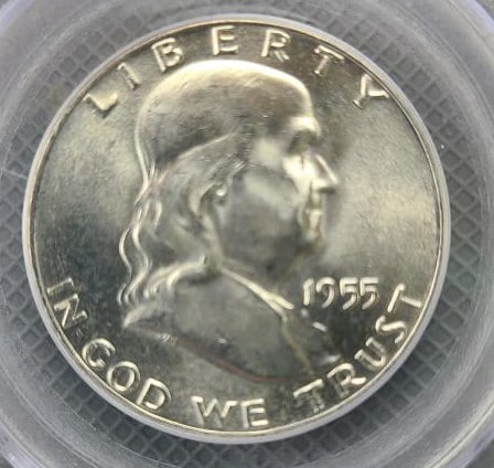 1955 Franklin US Half Dollar Coin (1 of 3)