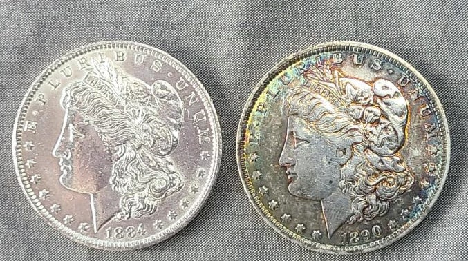 2 pcs. Morgan Silver Dollars (1 of 2)