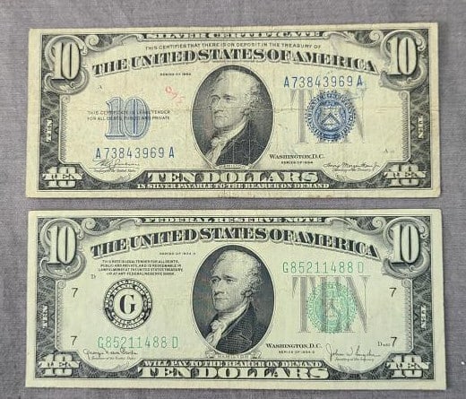 1934 Series Silver Cert $10 Bill (1 of 2)