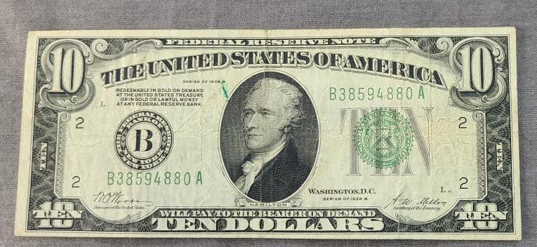 1928-B Series $10 Federal Reserve Note (1 of 2)
