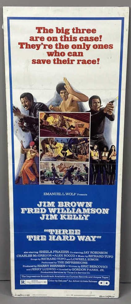 "Charleston Blue" Original 1972 Movie Poster: "Come Back Charleston Blue" 1972 movie poster insert, 36" x 14". Movie features Godfrey Cambridge as Gravedigger Jones, Raymond St. Jaques as Coffin Ed Johnson, Jonell Allen, Quincy Jones, Donny Hatha