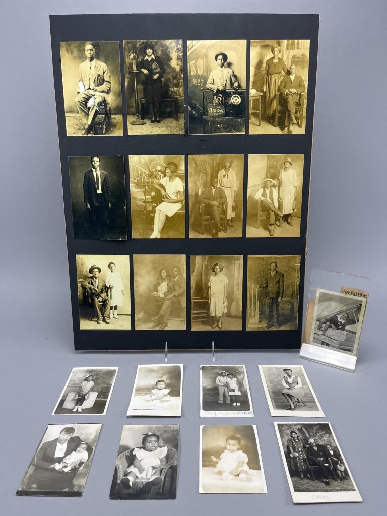 Collection of Black American Photographs: The loose photographs all appear to be authentic and include a signed photograph from the Detroit born, Black American jazz pianist and singer and child prodigy star, Frank "Sugar Chile" Robinson, alo