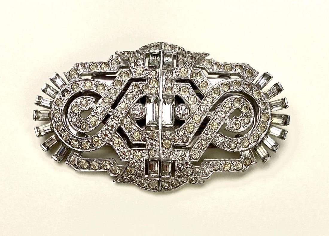 Marcel Boucher 1936 Rhinestone Duette Brooch (1 of 4)
