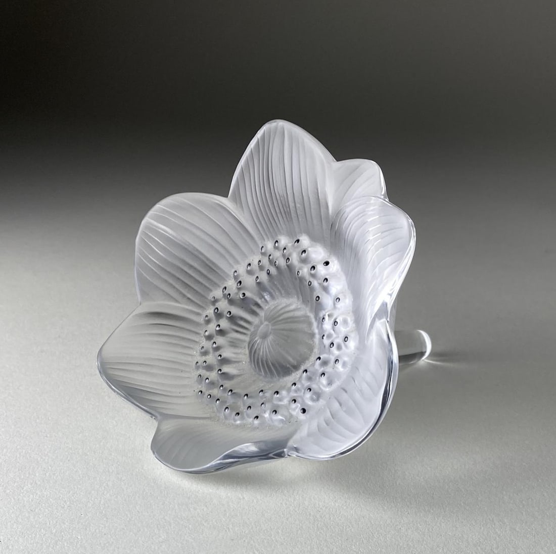 Lalique French Crystal Anemone Flower Paperweight (1 of 5)
