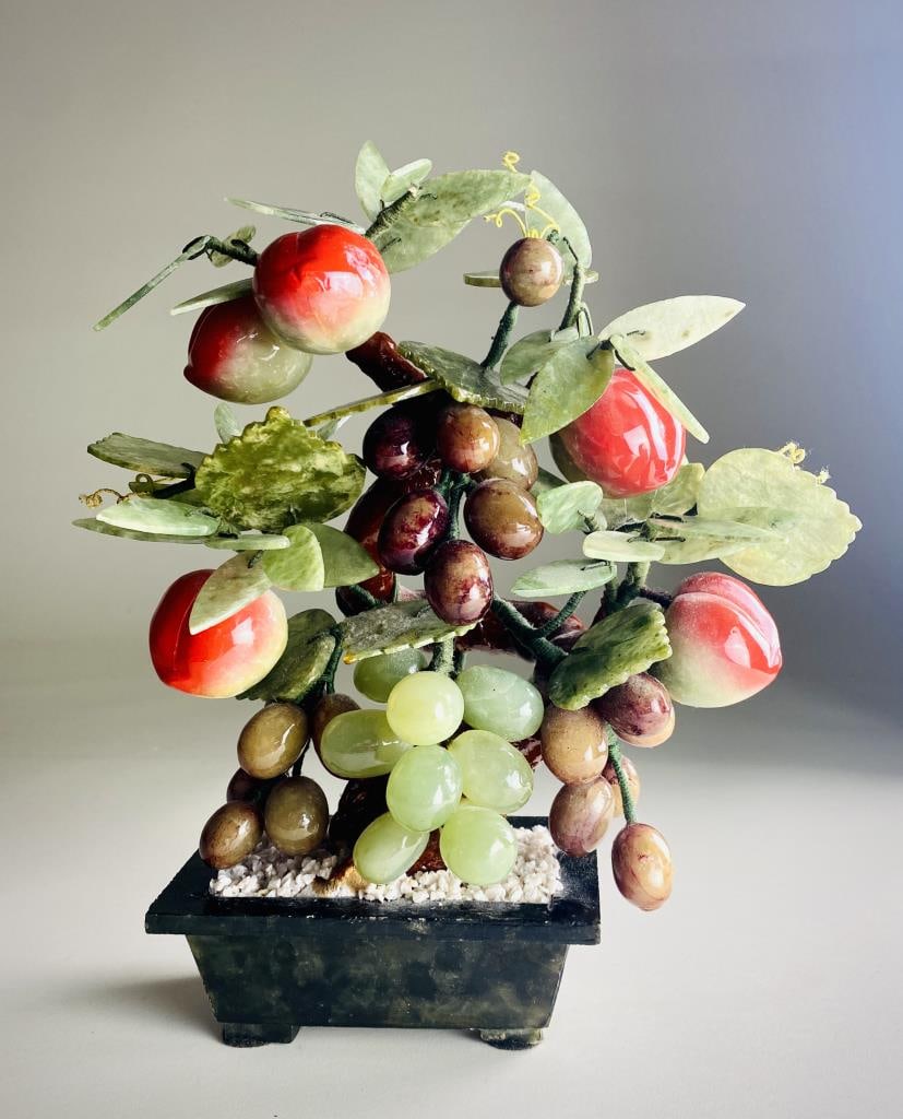 Chinese Jade and Hardstone Fruit Bonsai Tree (1 of 5)