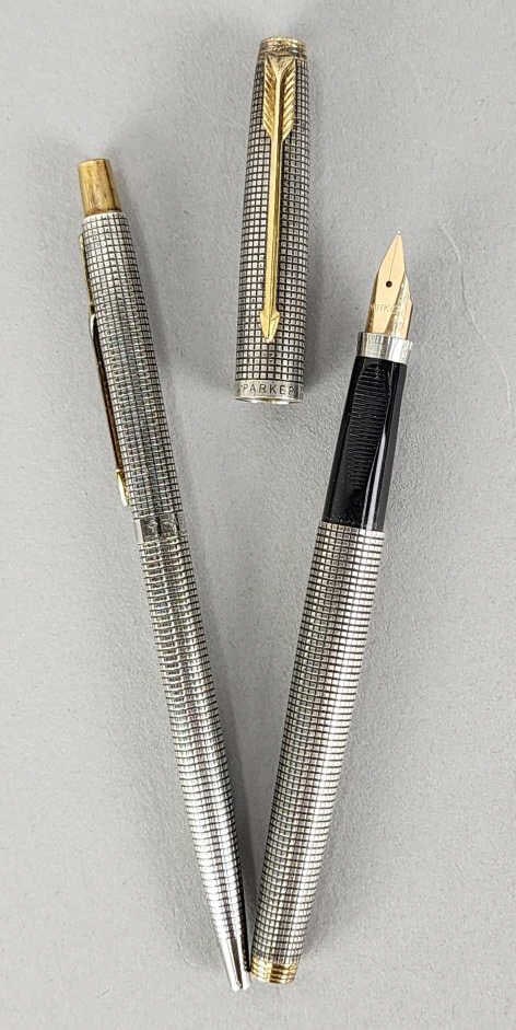 Silver Parker Cisele Fountain Pen Set 14K Nib (1 of 6)