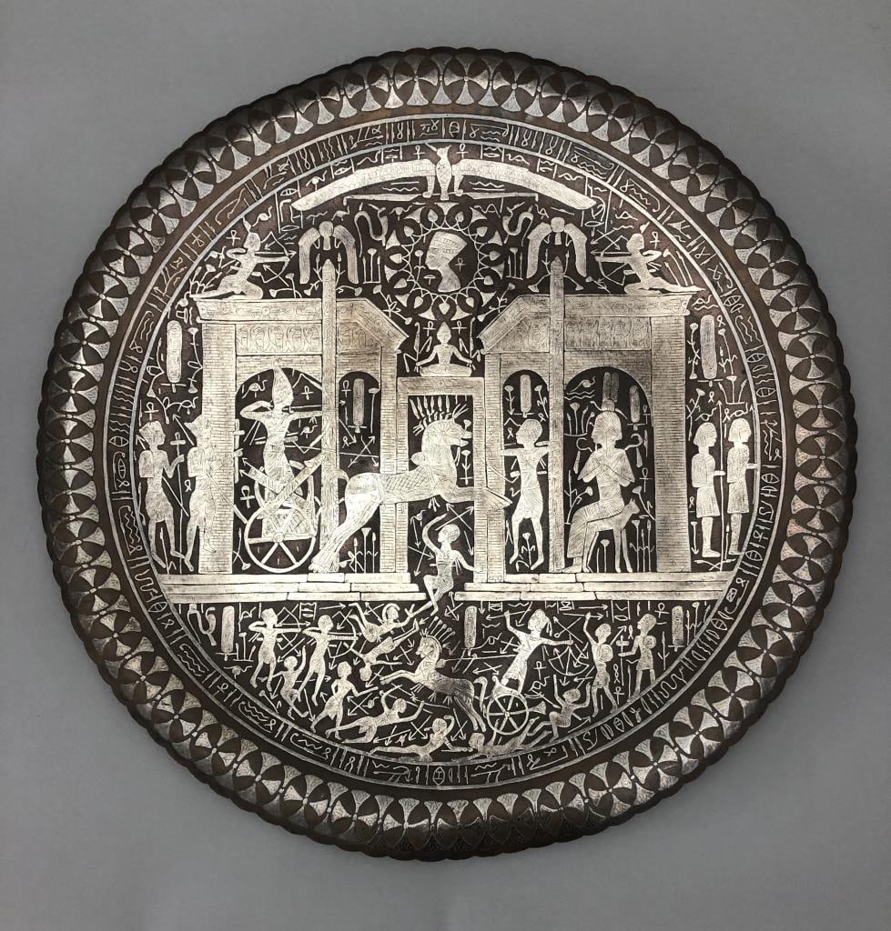 Egyptian Copper Tray with Silver Inlay (1 of 11)