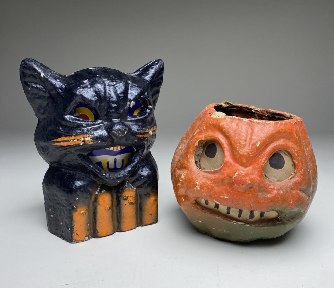 Halloween Paper Mache Cat, and Jack-O- Lanterns (1 of 15)