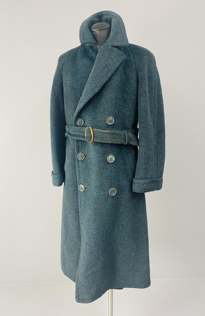 Circa 1940 Deep Teal "Alpagora" Great Coat (1 of 9)