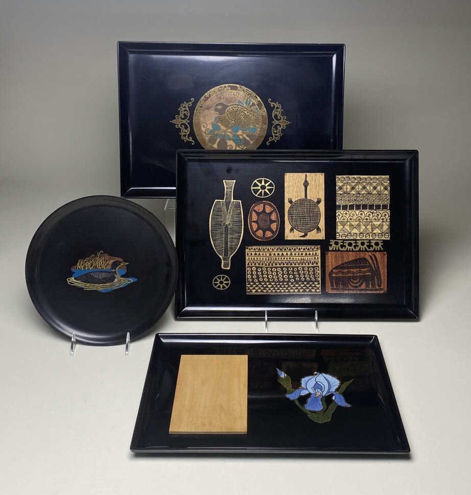 5 Midcentury Modern Couroc  California Trays (1 of 7)