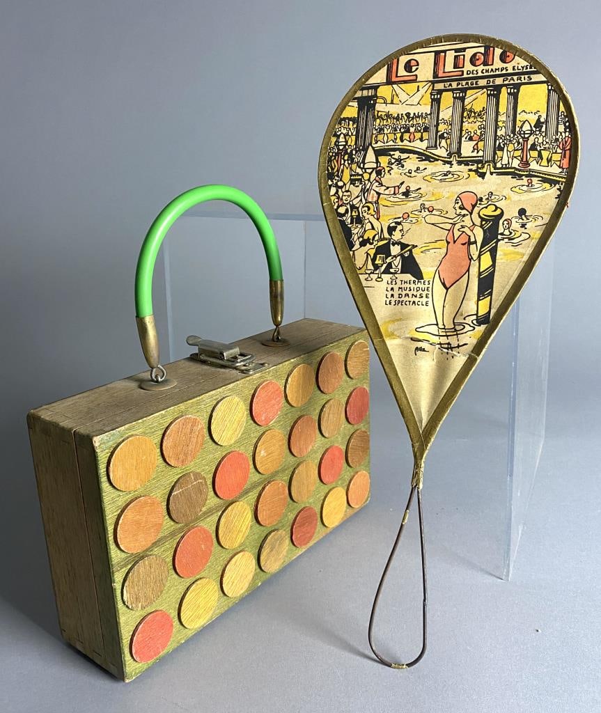 1960s Mod Wooden Box Purse, 1920s Lido Fan (1 of 6)