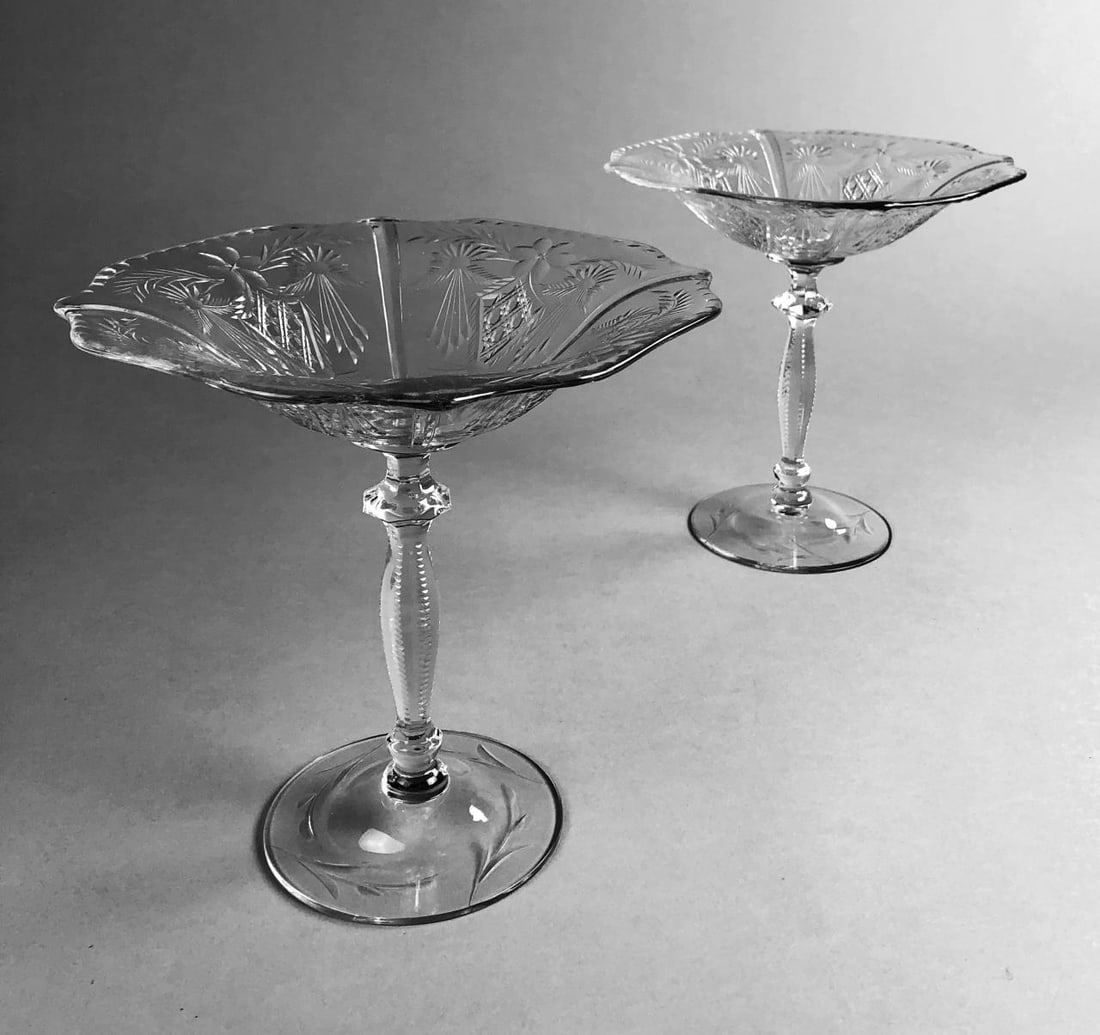 Pair of Cambridge Glass Achilles Compotes 1930s (1 of 8)