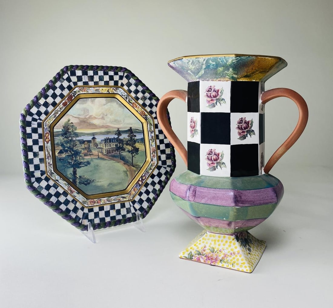 Mackenzie Childs Maclachlan Platter Torquay Vase (1 of 6)
