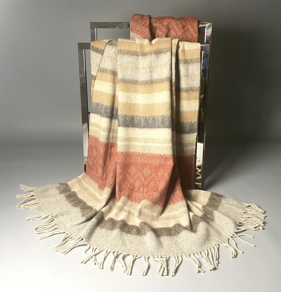 Striped Alpaca Wool Throw Blanket (1 of 4)