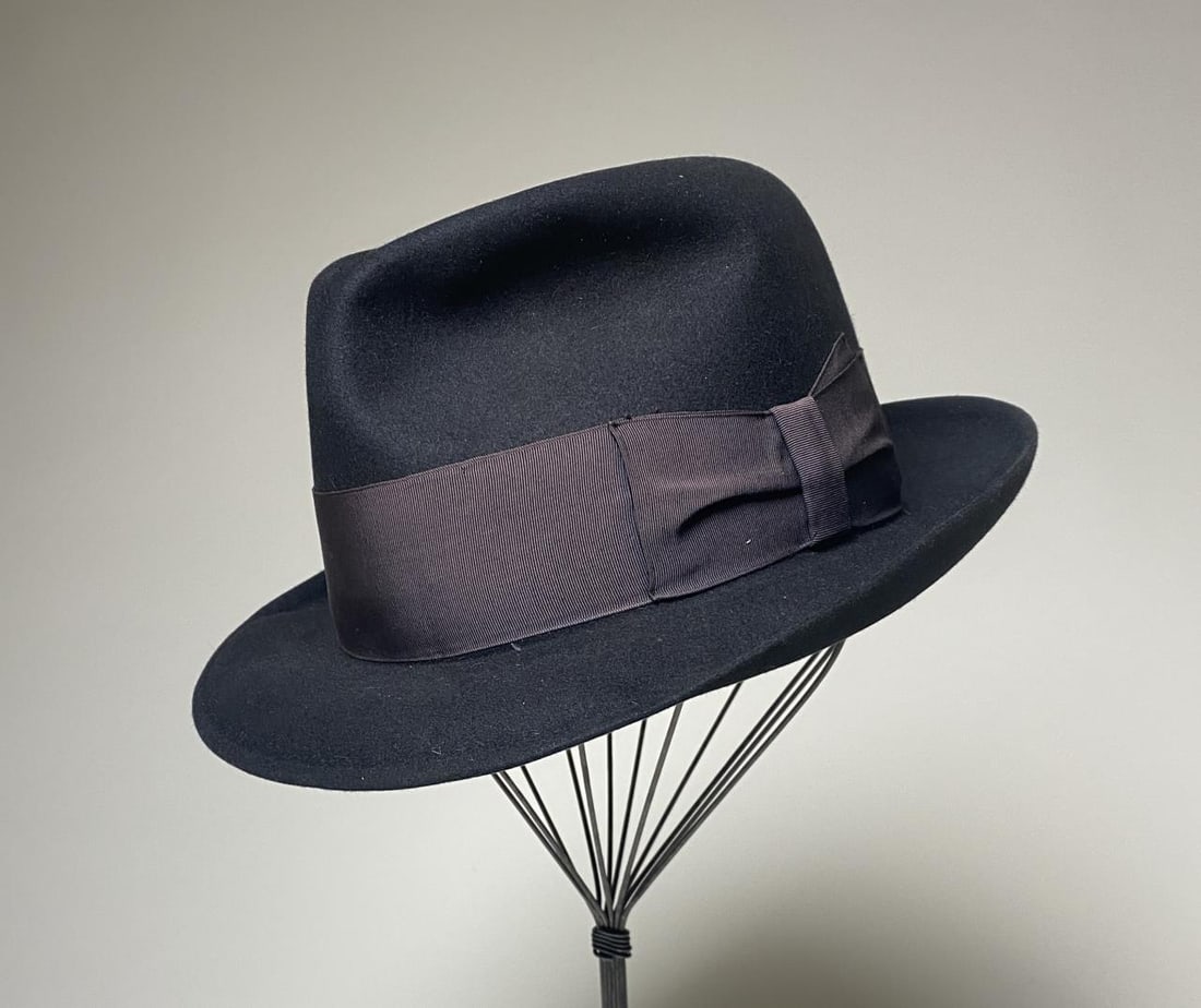 Borsalino "Torino" Black Felt Hat Circa 1960 (1 of 5)