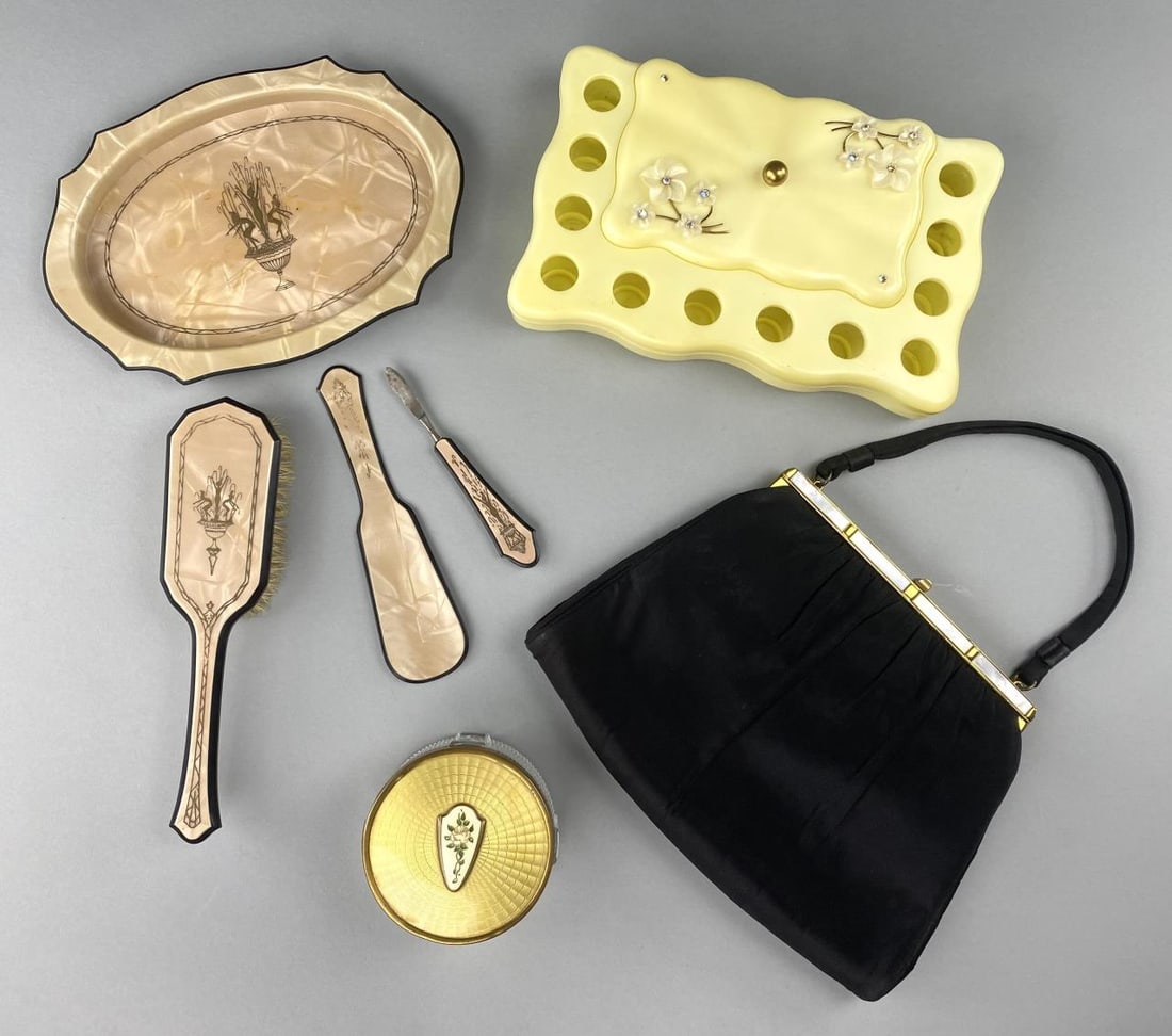 Art Deco Vanity Tray Set, Powder Jar, & more (1 of 17)