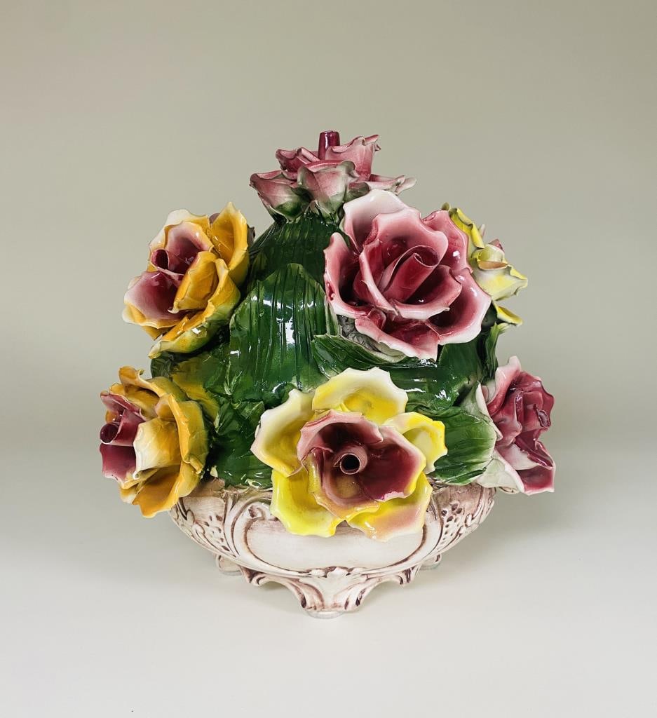 Large Italian Capodimonte Rose Centerpiece (1 of 9)