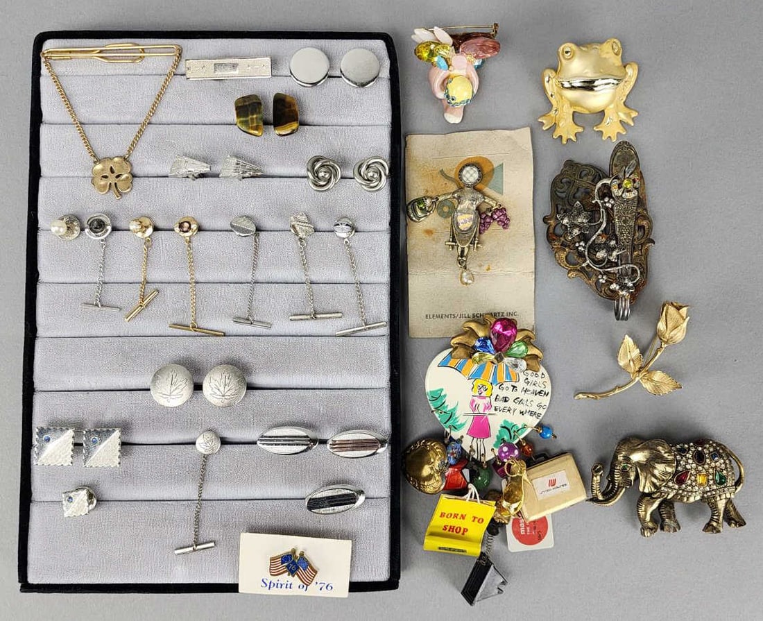 Vintage Cufflinks, Tie Tacks, Bars, Brooches (1 of 4)