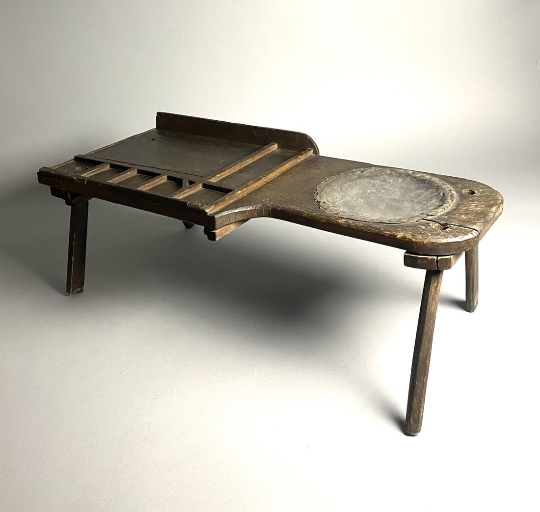 Primitive 19th Century Cobbler's Bench: Original hand made 19th century shoemaker's bench or table. L. 39-1/4", W. 16", H. 13-1/2".