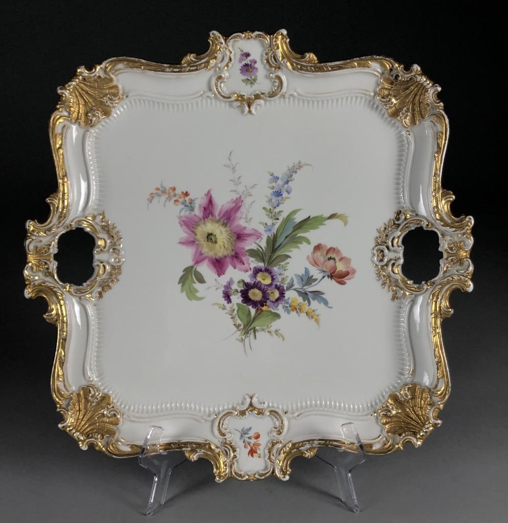 Meissen Porcelain Twin Handled Hand Painted Tray (1 of 10)