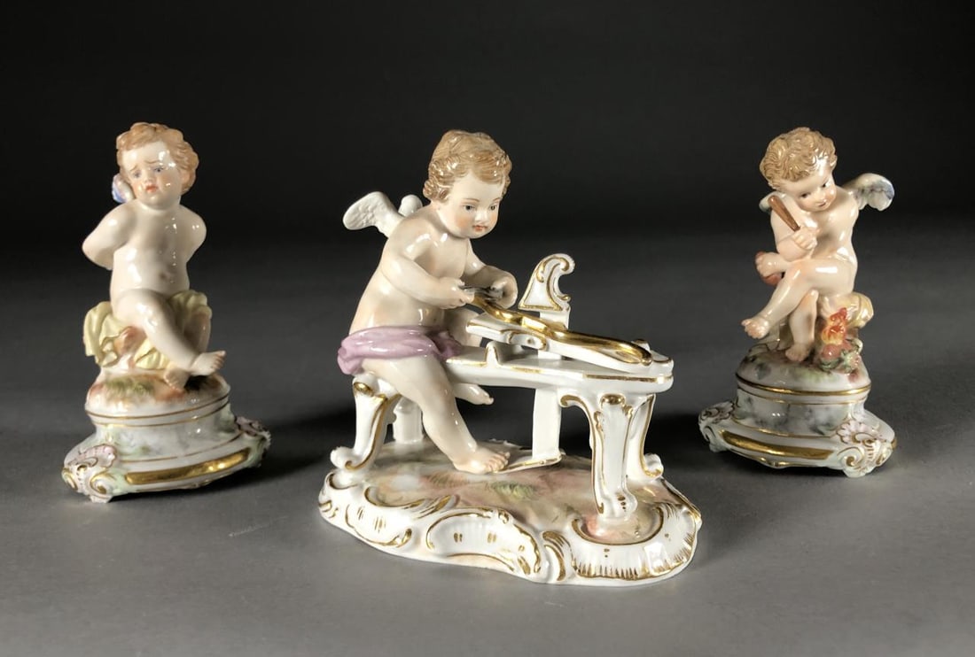 3 Meissen Porcelain Cupid Figurines C61 M103 M104 (1 of 19)