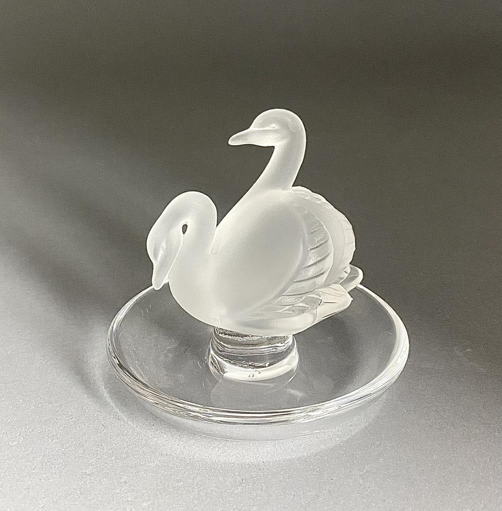 Lalique Deux Cygnes French Crystal Trinket Dish (1 of 4)