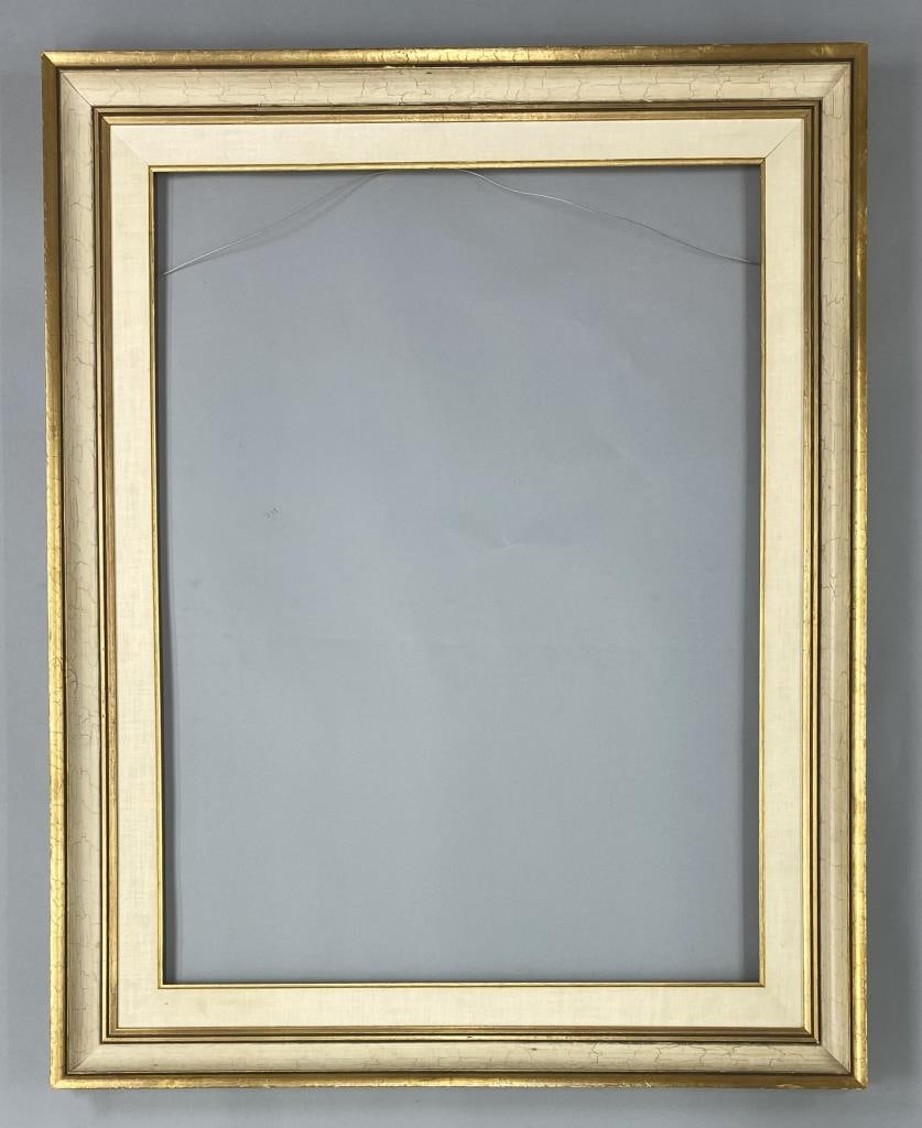 Gilt wood frame w linen fillet 38-3/4" x 30-3/4": Overall size 38-3/4" x 30-3/4", sight size 31" x 23", rabbet size 31-5/8" x 23-5/8", Marked made in Sweden.