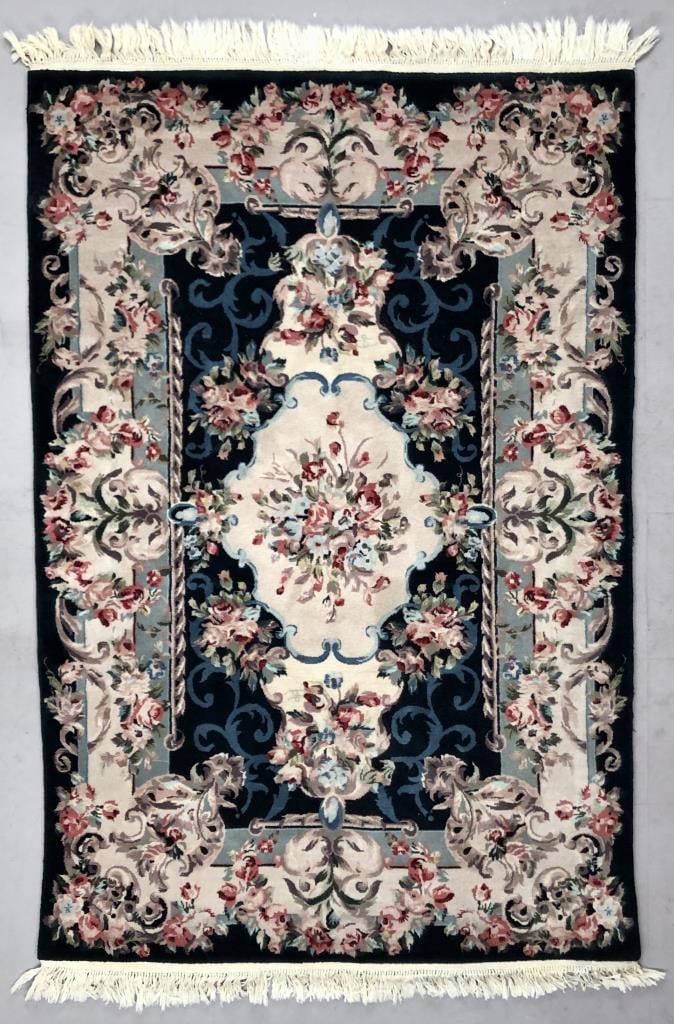 Sino-Aubusson Style Hand Knotted Wool Rug 4' x 6' (1 of 7)