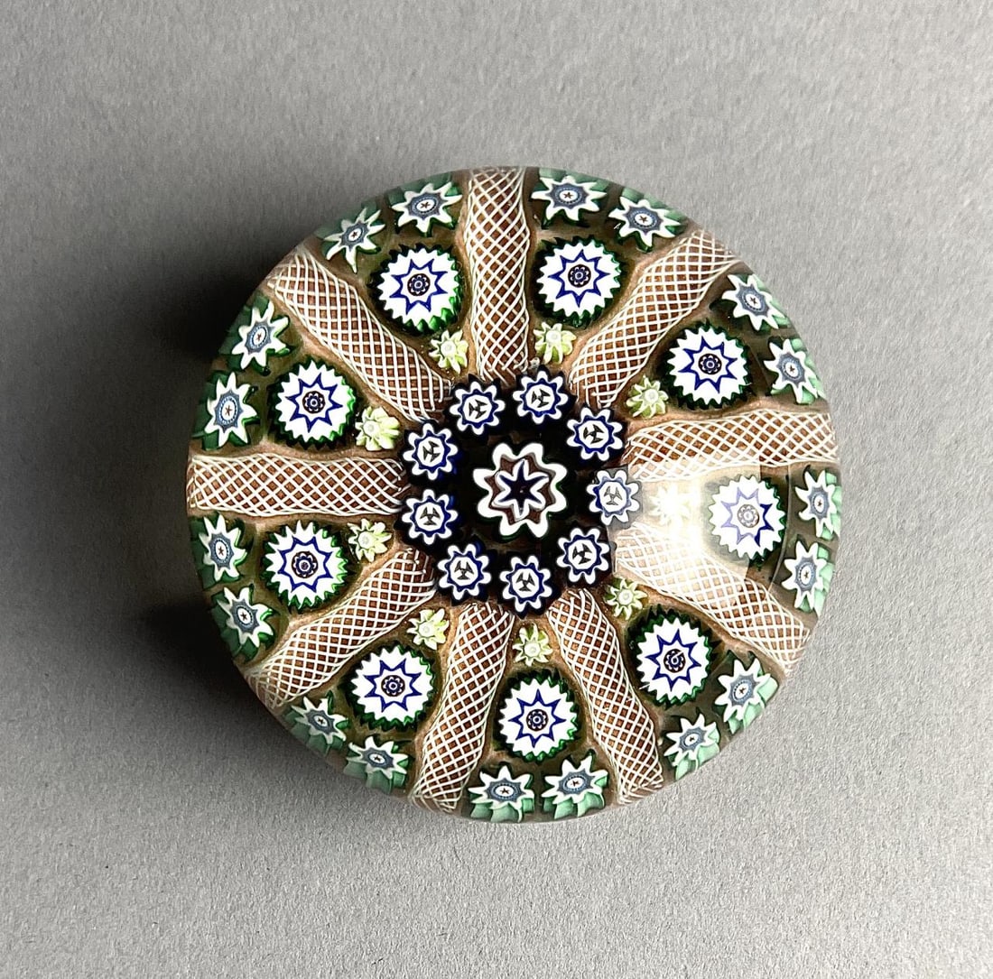 Peter McDougall Millefiori Latticinio Paperweight (1 of 3)
