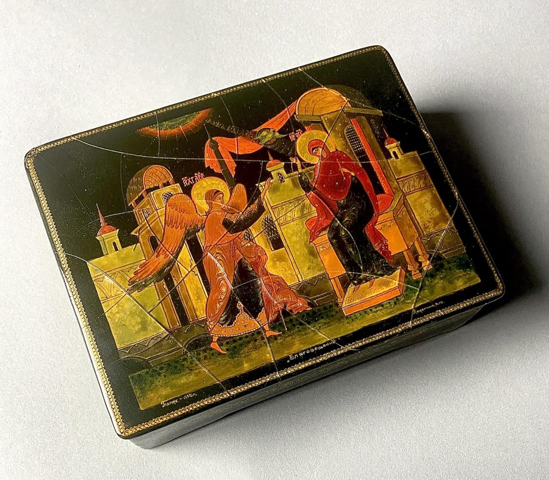 Russian Palekh Lacquer Box Annunciation Ladokhina (1 of 5)