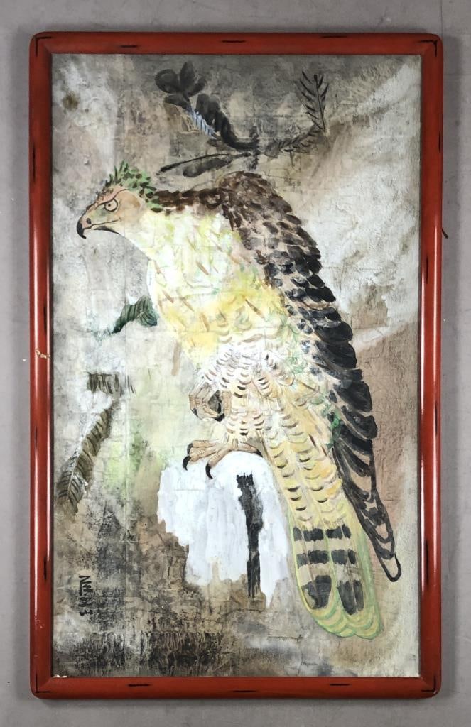 Large Japanese Style Painting "Fierce Eagle" (1 of 8)