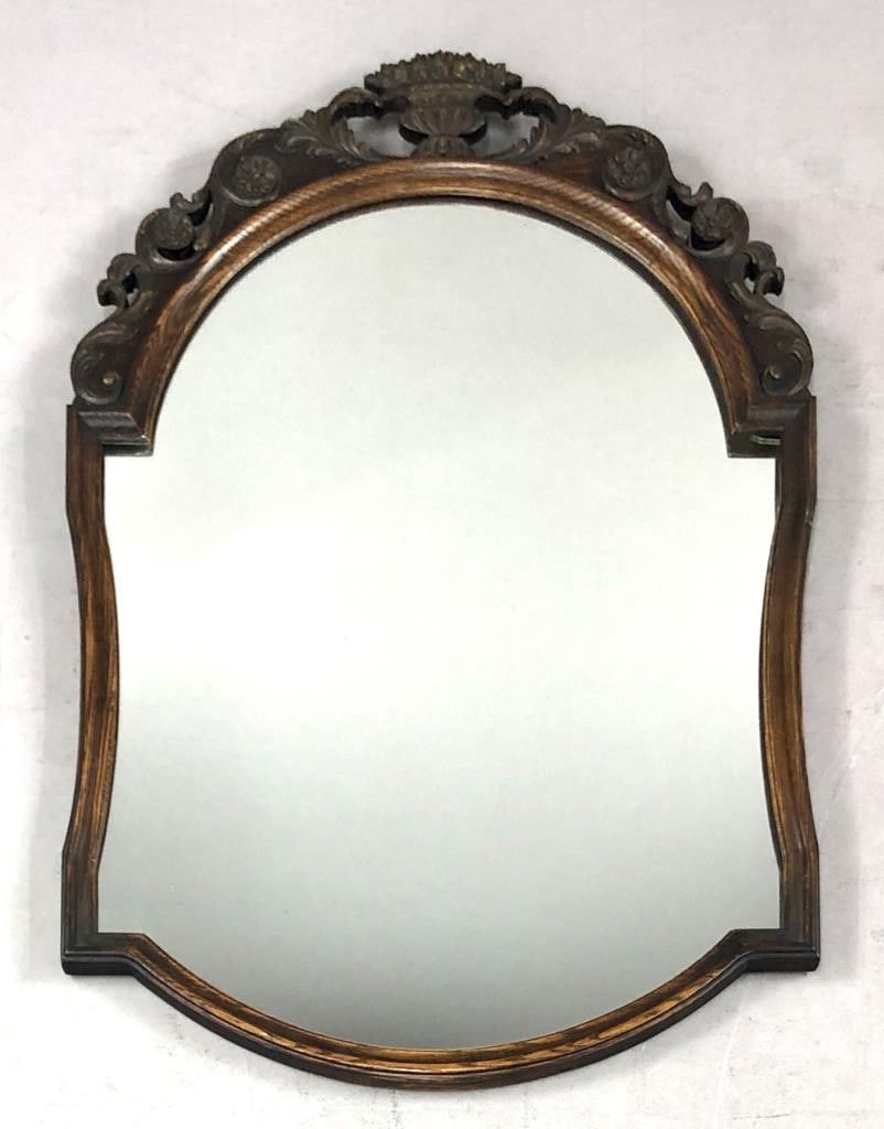 Jacobean Revival Carved Oak Mirror 1920s (1 of 4)