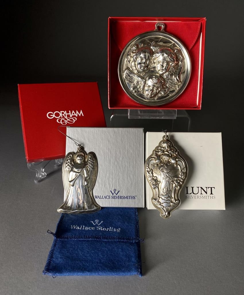 3 Sterling Christmas Angel Ornaments, Gorham + (1 of 14)