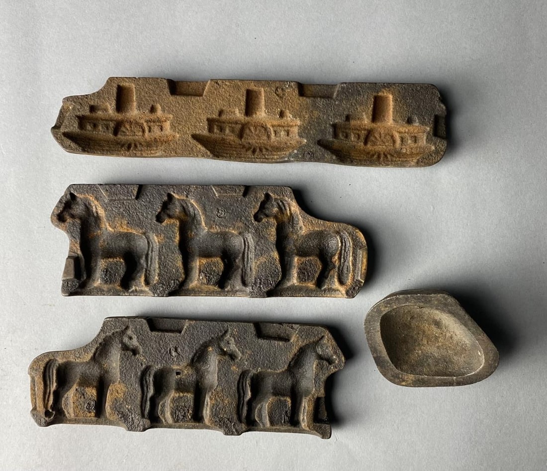 Antique cast Iron Hard Candy Molds, 3 Horses plus (1 of 9)