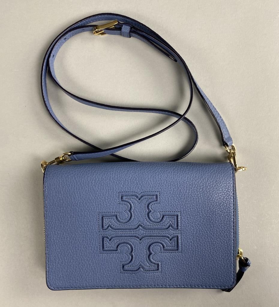 Tory Burch Slate Blue Bombe T Handbag (1 of 10)