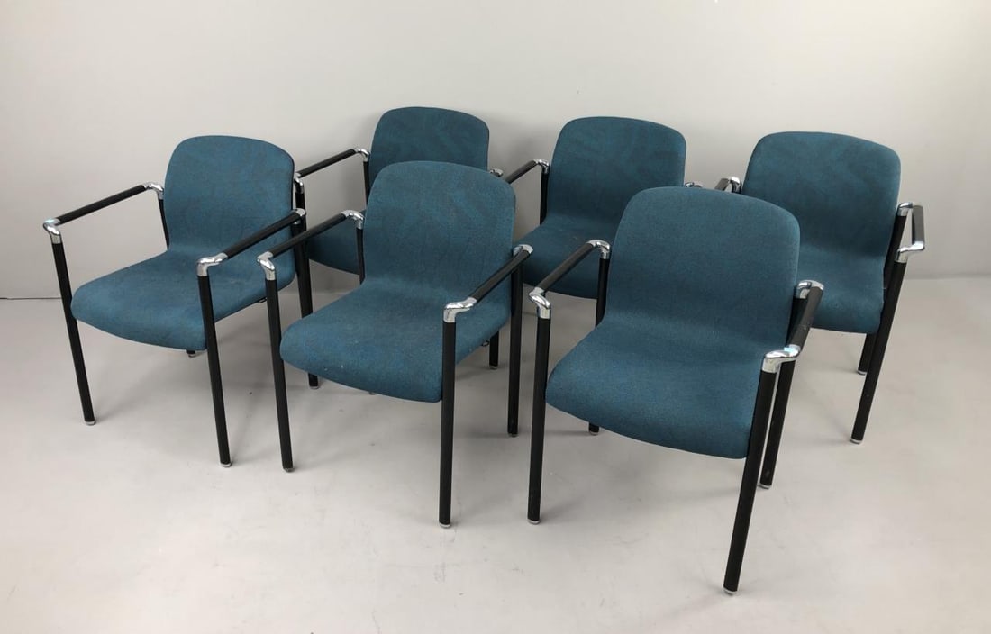 Set of 6 Herman Miller EL101 Stacking Armchairs (1 of 7)