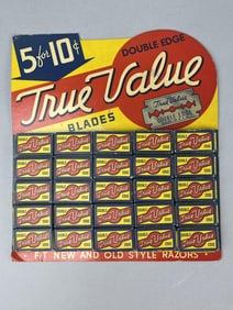 Vintage 1950's True Value Double Edge Razor Sign