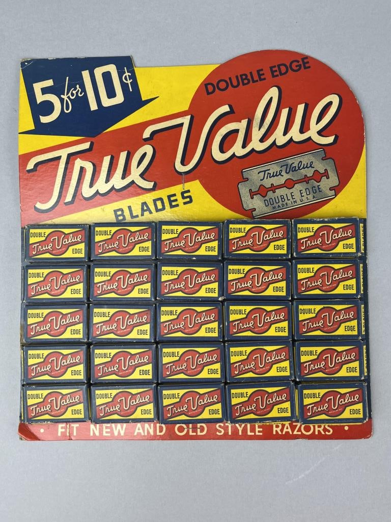Vintage 1950's True Value Double Edge Razor Sign (1 of 5)