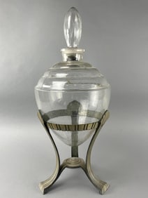 Giant Antique Apothecary Jar & Stand