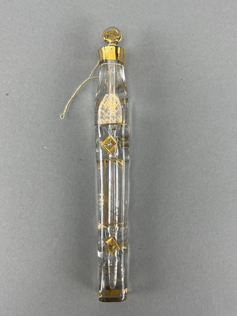 Lachrymatory Victoria Glass Tear Catcher: Tear catcher measures 5.5" long.