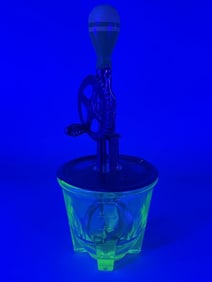 Vintage Vaseline Glass Hand Mixer Beater