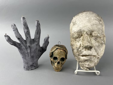 Death Mask, Hand Candle & Skull Sconce