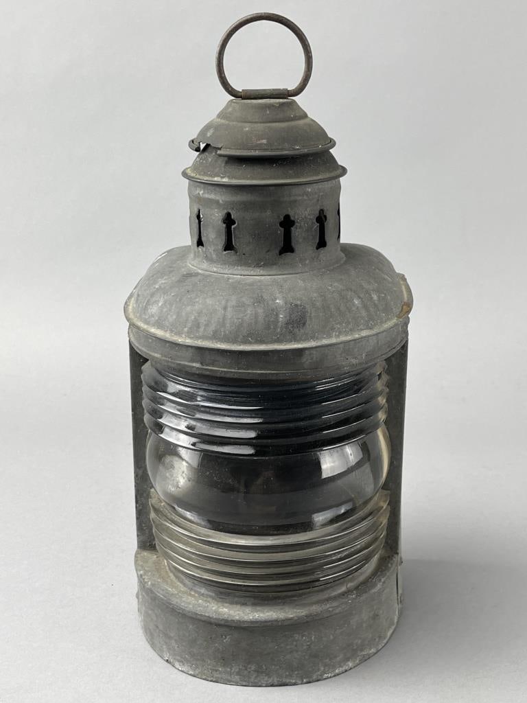 Antique Ships Stern Lantern Circa 1900's: Measures 5.5" x 5.5" x 12".