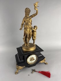 L. Marti Peiffer Figural Mantel Clock