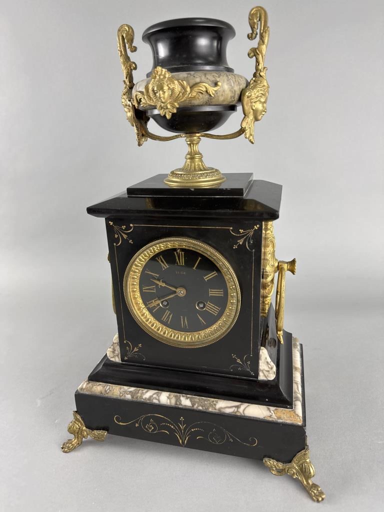Paris France Auge Slate Marble Mantel Clock (1 of 9)