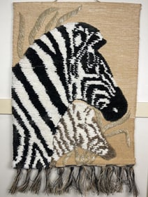 Vintage Tom Taylor Safari Zebra Nursery Tapestry