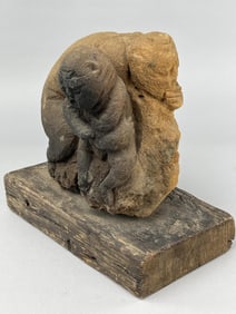 Antique Monkey Sandstone Statue